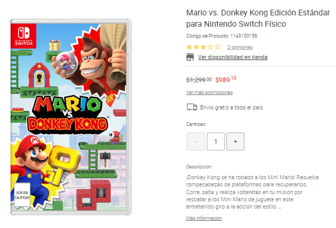 Mario vs. Donkey Kong Edición Estándar para Nintendo Switch Físico