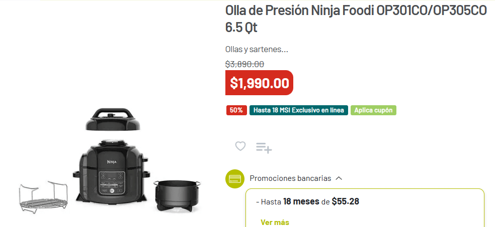 Olla A Presión Ninja Foodi Ol500 - Reacondicionado Color Plata