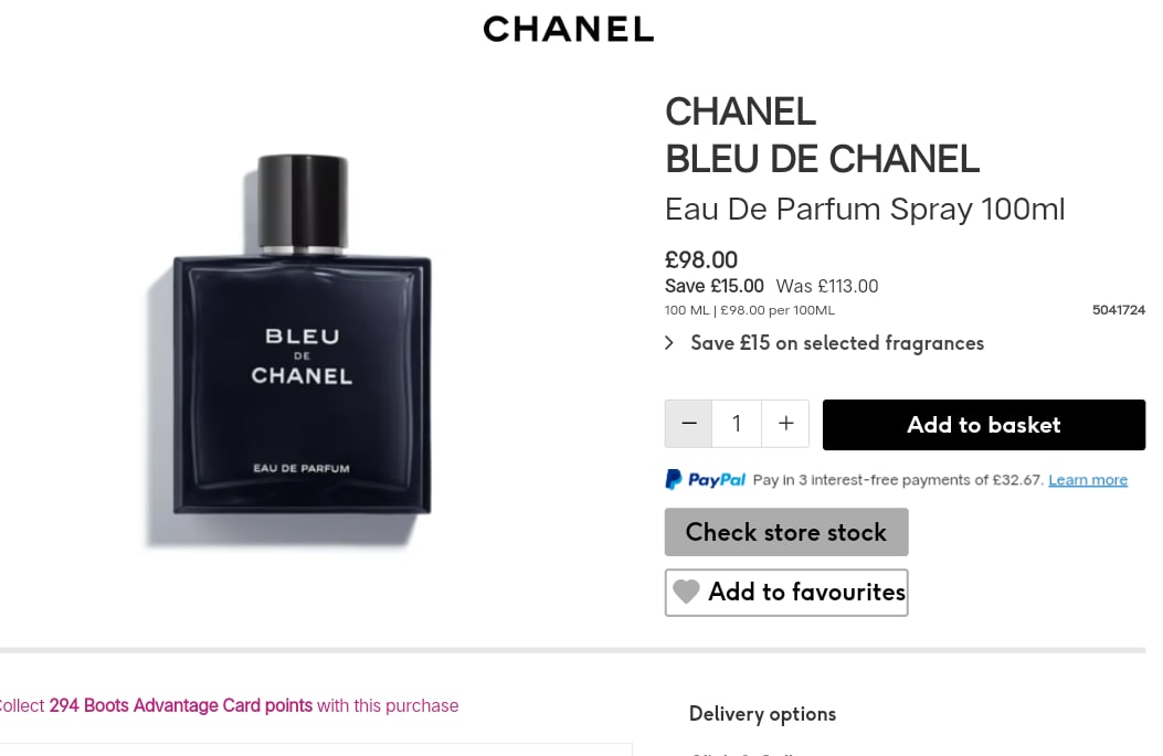 CHANEL Bleu de Chanel Aftershave Lotion 100ml  Boots