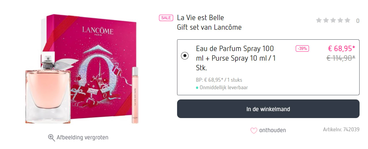 La Vie Est Belle EdP 50ml + EdP 10ml Geurset voor €68,95 Aanbiedingen Enlarged image