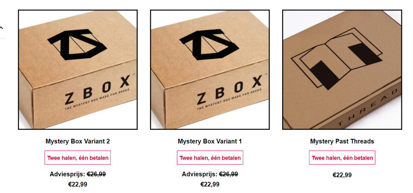 1+1 Gratis op diverse Mystery boxen bij Zavvi Aanbiedingen Enlarged image