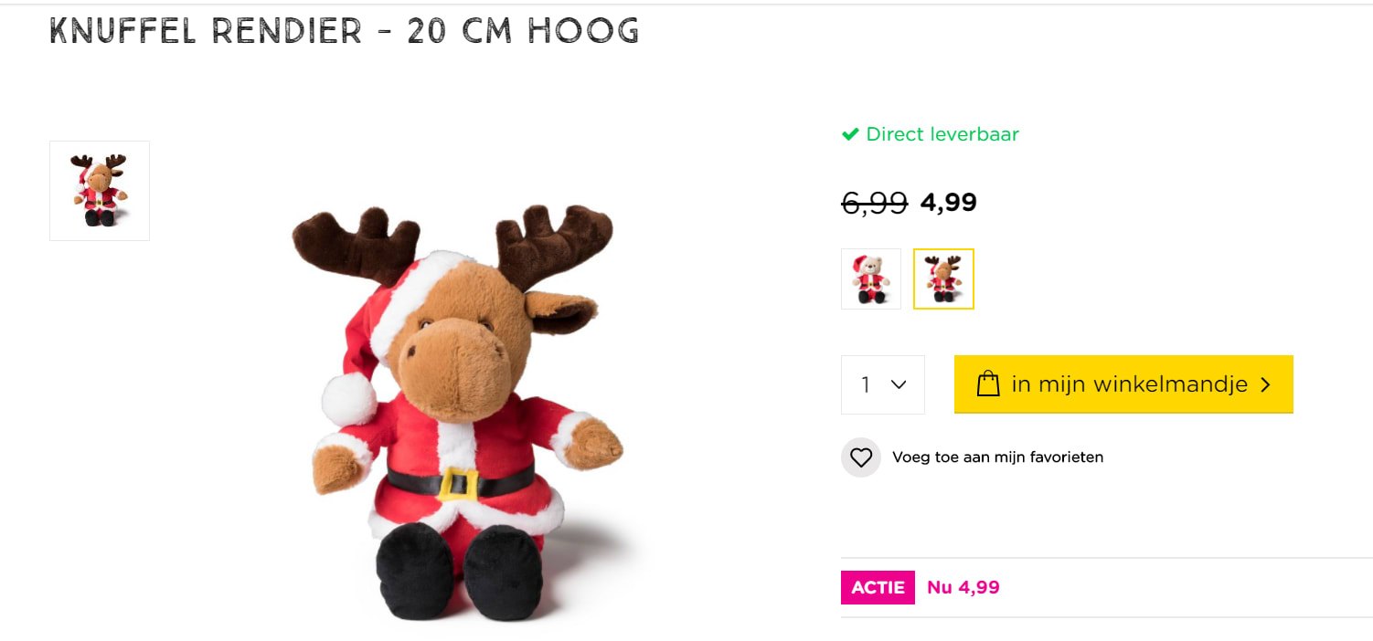 Rendier Kerstknuffel voor €4,99 Aanbiedingen Enlarged image