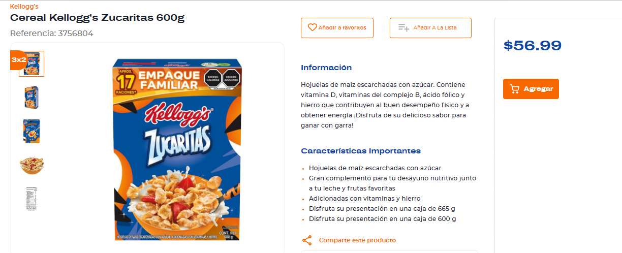 Chedraui: 3x2 en cereales Kellogg's 