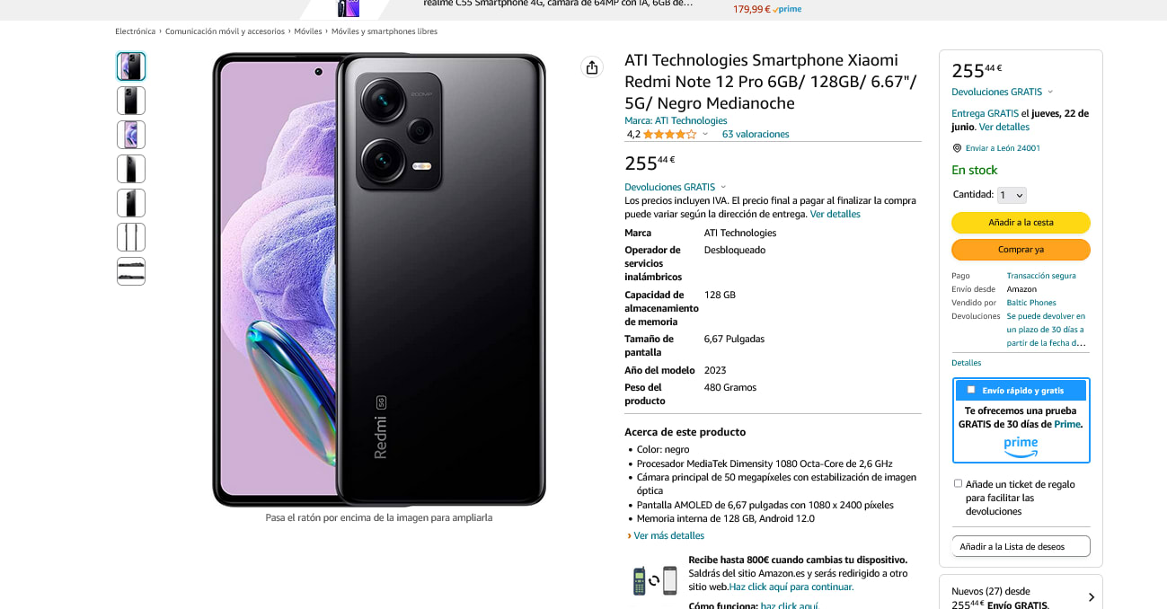 Smartphone Xiaomi 13t Pro 12gb 512gb 6.67' 5g Negro con Ofertas en  Carrefour