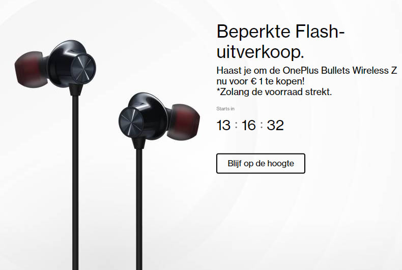 OnePlus Bullets Wireless Z Oortjes voor €1 in de flashsale Aanbiedingen Enlarged image