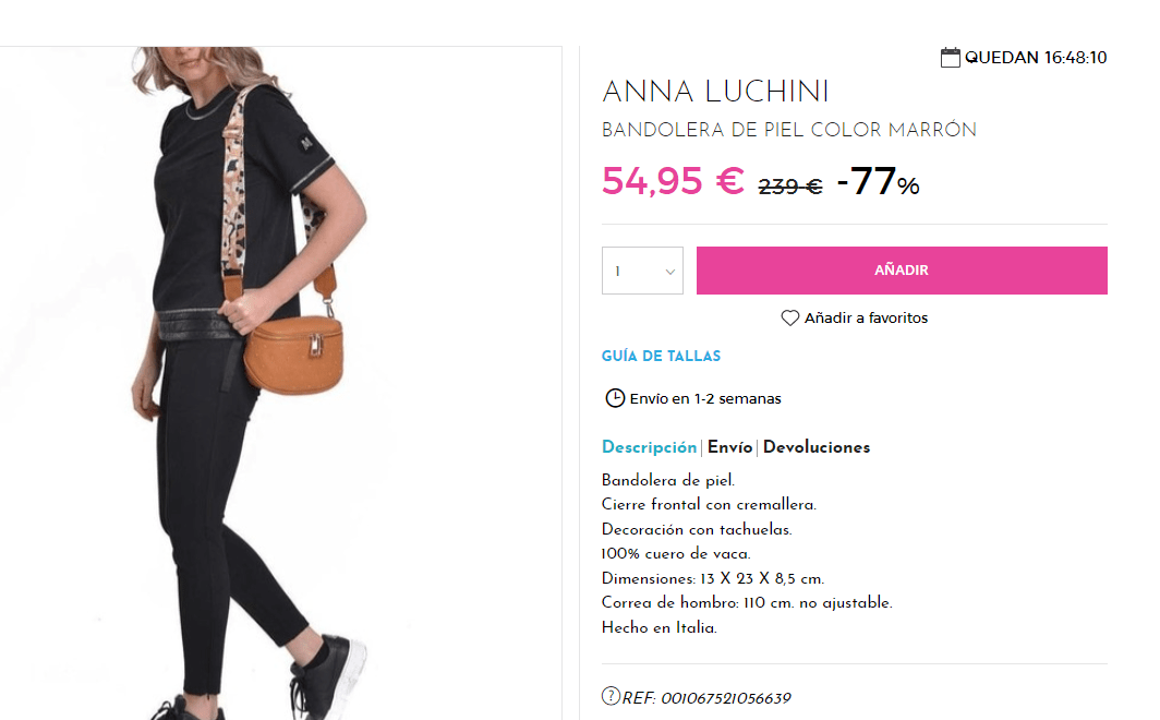Bandolera de Piel Anna Luchini por 54.95€