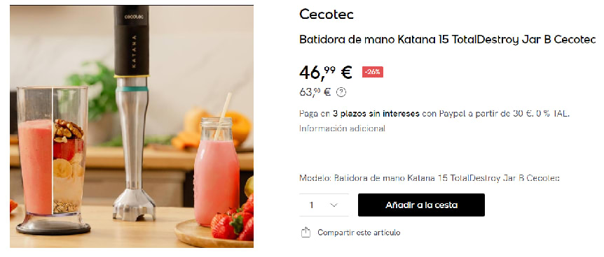 Cecotec: nuevas batidoras de mano Katana Total Destroy 15