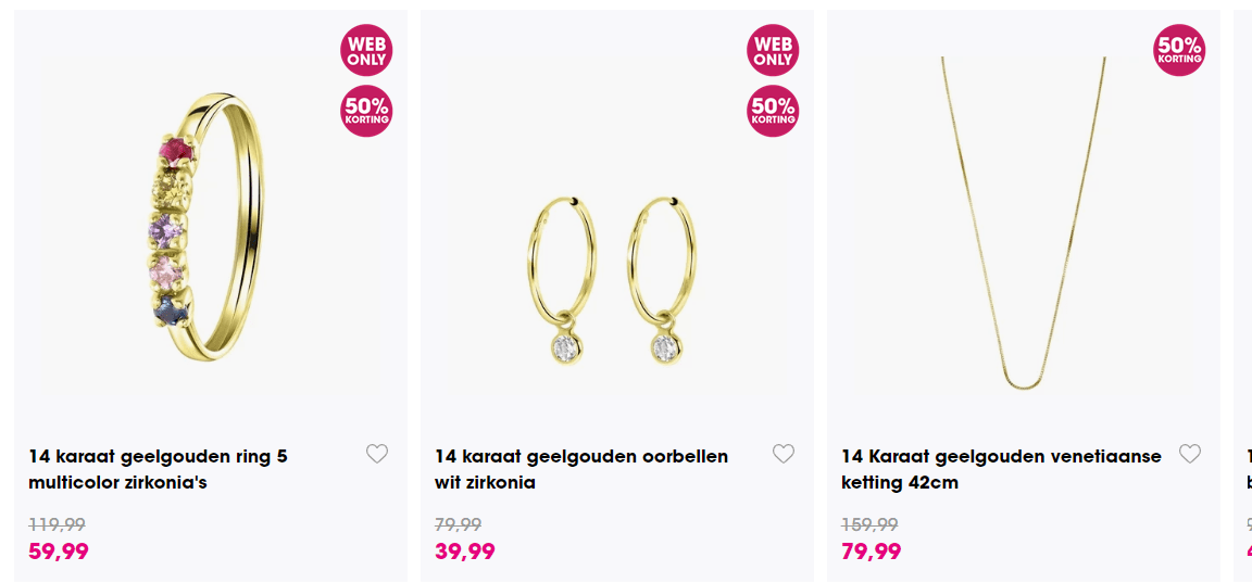 50% korting op gouden sieraden bij Lucardi Aanbiedingen Enlarged image