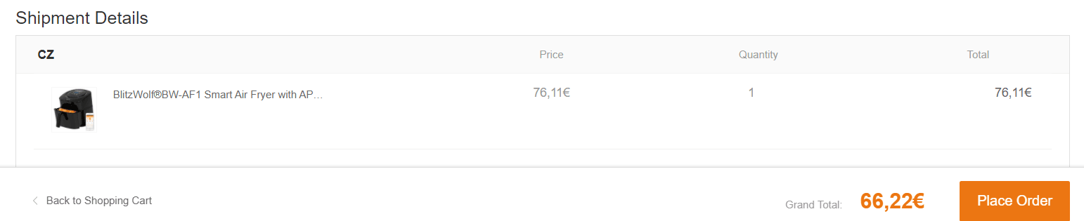 BlitzWolf®BW-AF1 Smart Air Fryer voor €66,22 door kortingscode Aanbiedingen Enlarged image