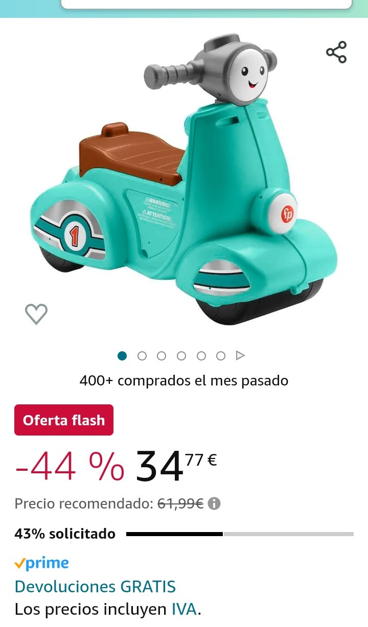 Fisher-Price Ríe y Aprende Moto scooter por 34,77€.