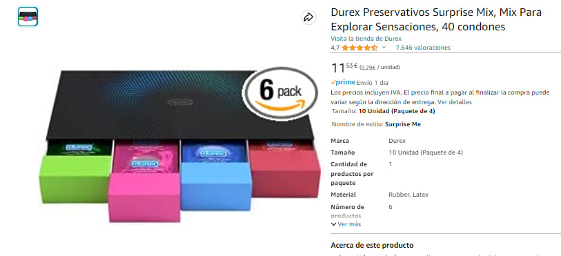 Pack 40 Durex Preservativos Surprise Mix por 11,53€