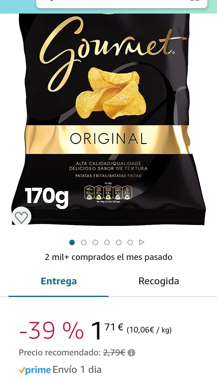 Comprar Patatas fritas Lay's Gourmet Original bolsa 170 g