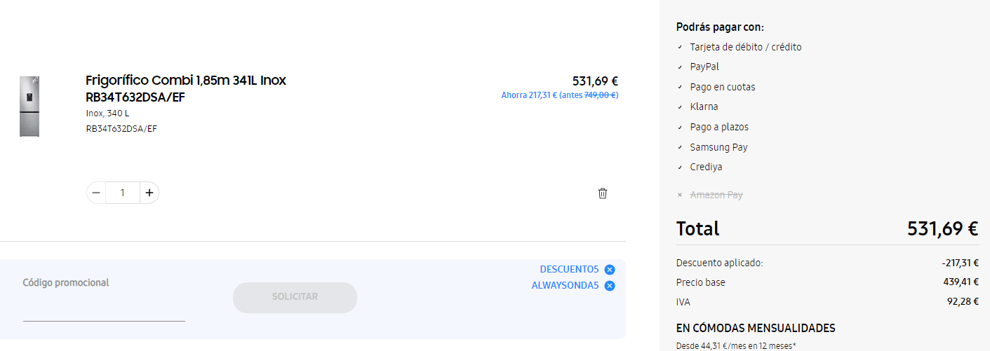 Chollo! Frigorífico Samsung RB38T675DB1 sólo 629€ - Blog de Chollos