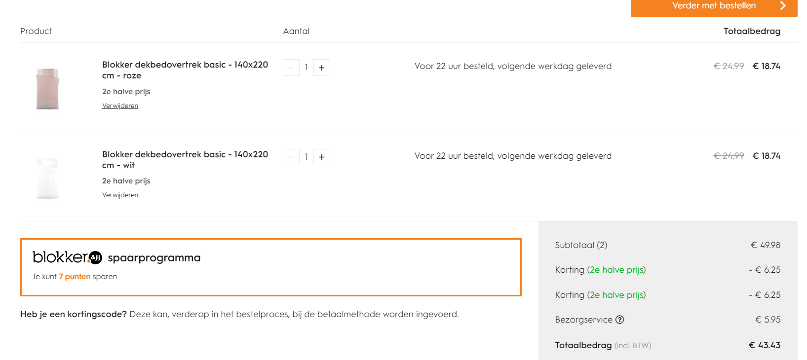 2e Halve Prijs op alle Blokker Dekbedovertrekken Aanbiedingen Enlarged image