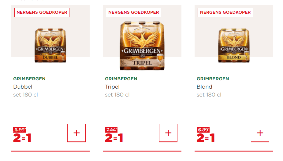 1+1 gratis op drie soorten Grimbergen bier Aanbiedingen Enlarged image