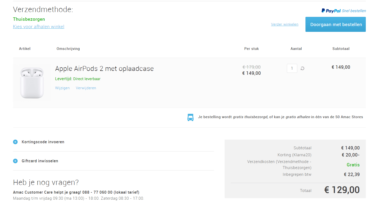 Apple AirPods 2019 (met oplaadcase) voor €129 door kortingscode Aanbiedingen Enlarged image