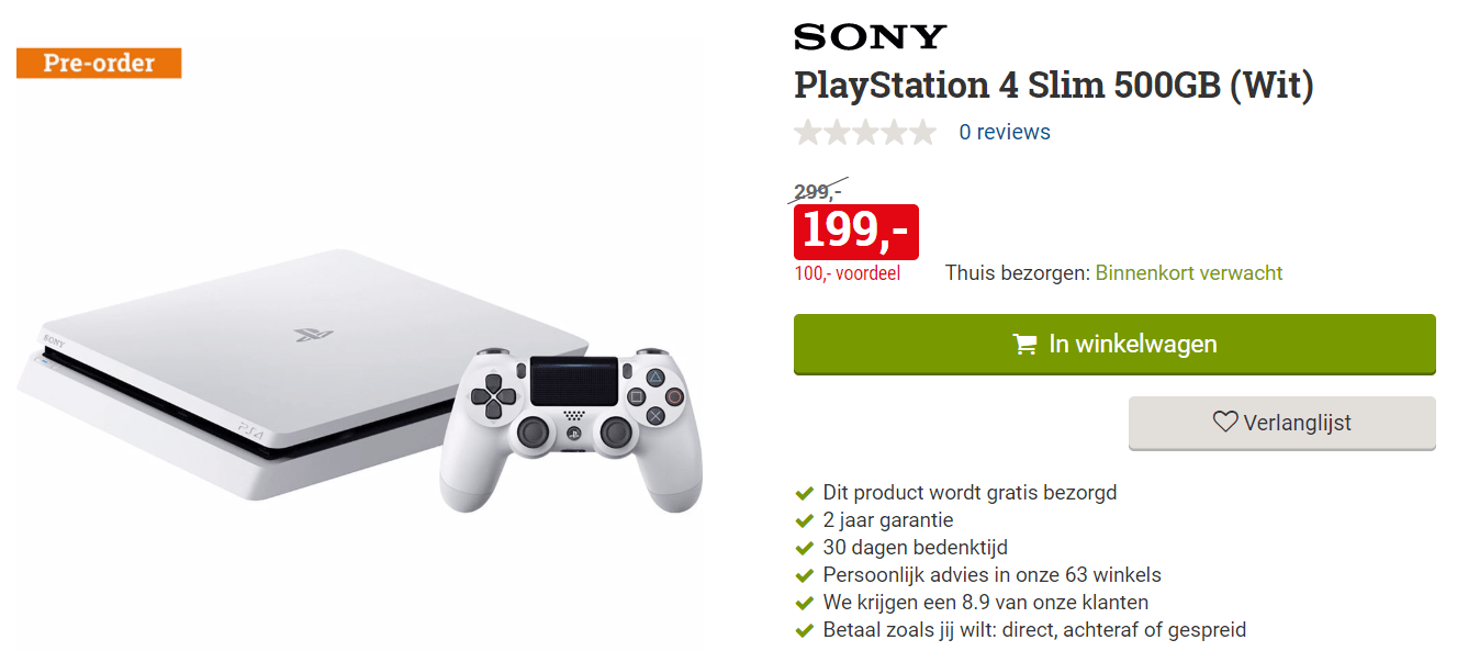 Playstation 4 Slim (Glacier White) 500GB voor €199 Aanbiedingen Enlarged image