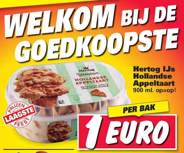 Hertog Hollandse appeltaartijs voor €1 Aanbiedingen Enlarged image