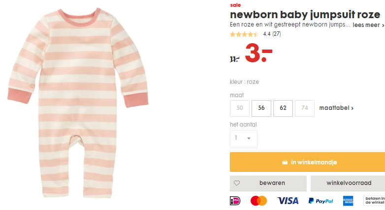 Newborn Baby Jumpsuit voor €3 Aanbiedingen Enlarged image