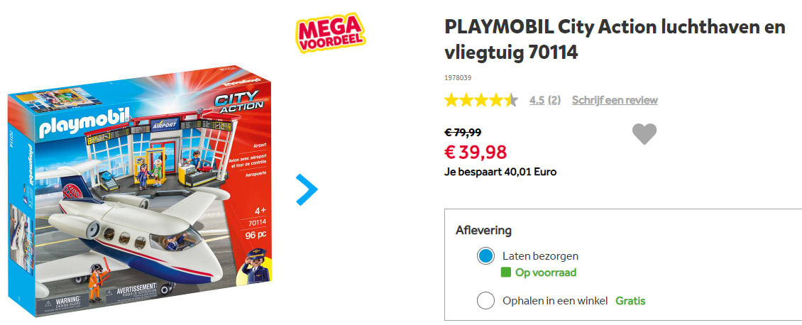 Playmobil City Action luchthaven en vliegtuig 70114 voor €39,98 Aanbiedingen Enlarged image