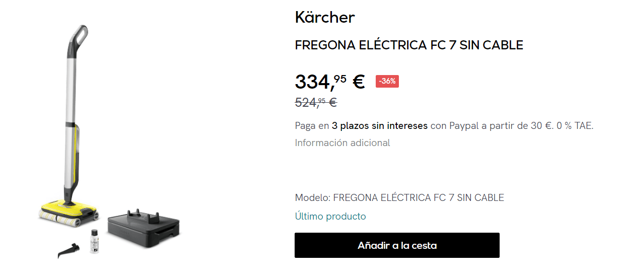 Kärcher Fregona FC 7 Aspirador Escoba sin Cables 25V por 334.95€