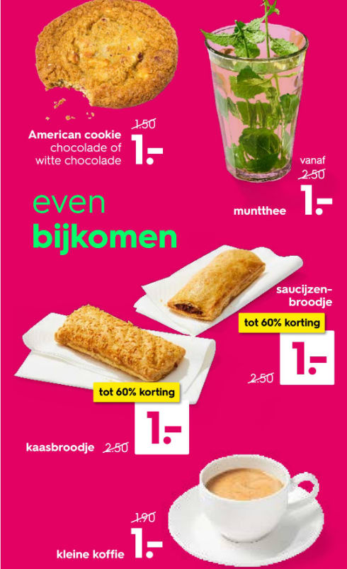 Saucijzenbroodje of kaasbroodje voor €1 Aanbiedingen Enlarged image