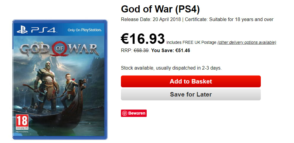 God of War voor PS4 voor €16,93 Aanbiedingen Enlarged image