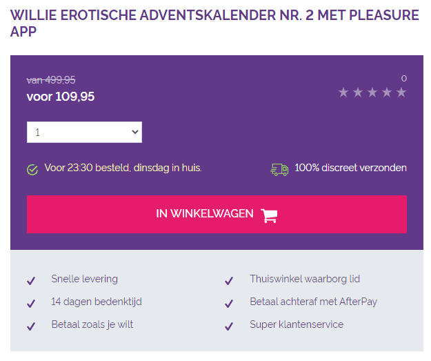 Erotische Adventskalender Nr. 2 Met Pleasure App voor €109,95 Aanbiedingen Enlarged image