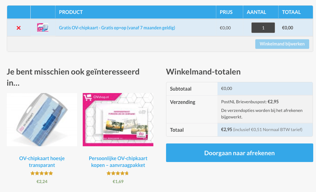 Gratis OV-chipkaart (excl. €2,95 verzendkosten) Aanbiedingen Enlarged image