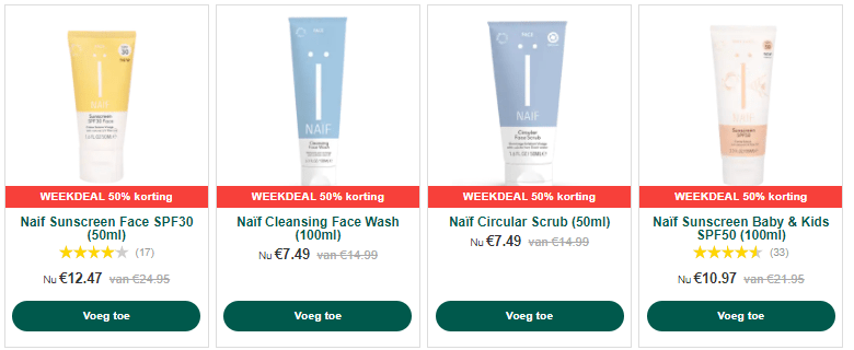 50% Korting op Naïf Producten Aanbiedingen Enlarged image