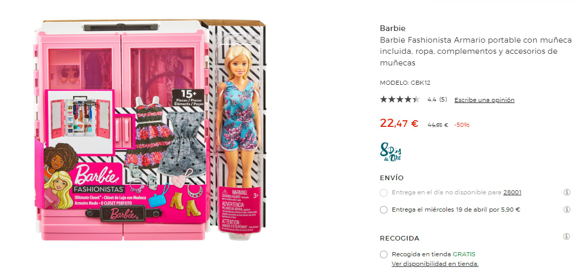 Barbie Fashionista Armario portátil para ropa de muñeca