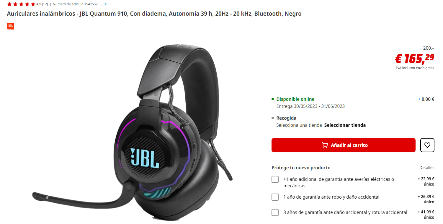 Auriculares Gaming Inalámbricos JBL Quantum 910