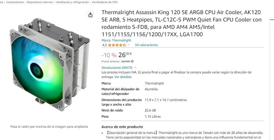 Thermalright Assassin King 120 SE ARGB Blanco