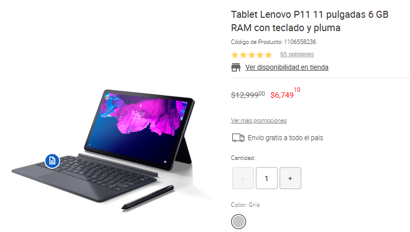 Tablet Lenovo P11 Pro 11 pulgadas 6 GB RAM con teclado y pluma