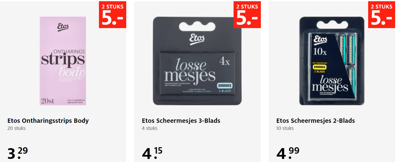 Etos Ontharings en scheerproducten 2 voor €5 Aanbiedingen Enlarged image
