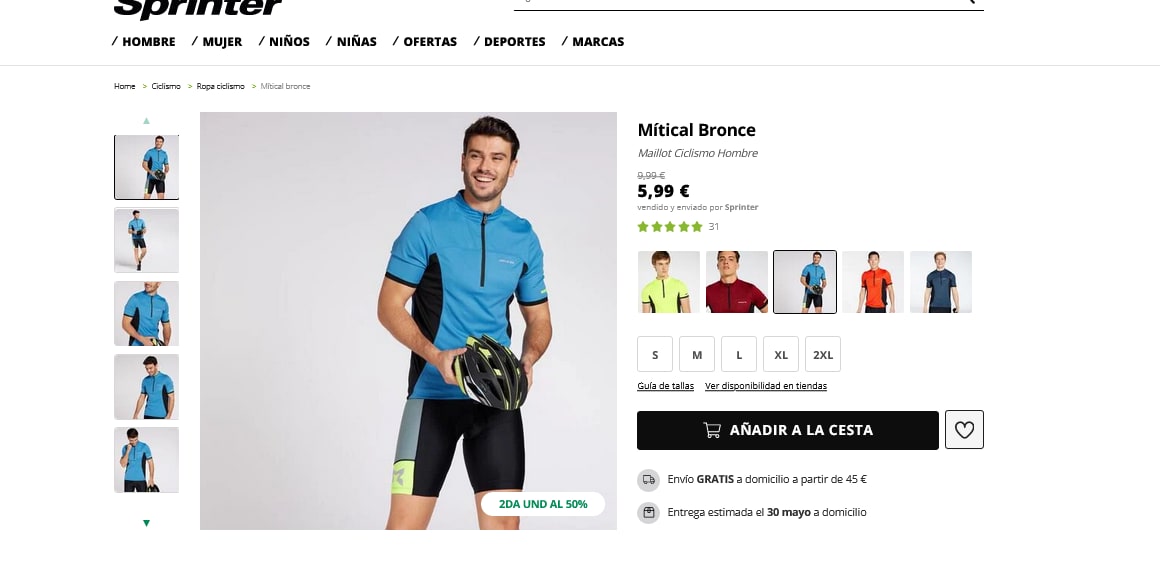 Mítical Bronce - Azul - Maillot Ciclismo Hombre