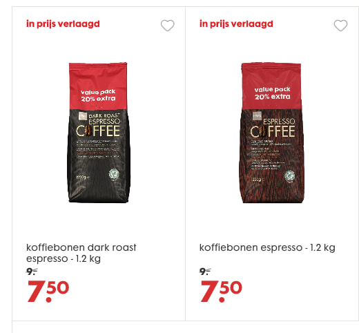 koffiebonen espresso - 1.2 kg voor €7,50 Aanbiedingen Enlarged image