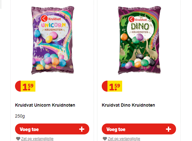 Unicorn en Dino kruidnoten voor €1,59 Aanbiedingen Enlarged image
