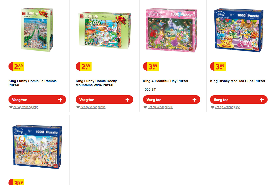 Diverse King/Disney puzzels vanaf €2,89 Aanbiedingen Enlarged image