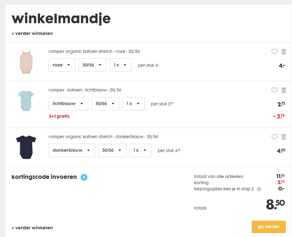 2+1 Gratis op alle rompertjes Aanbiedingen Enlarged image