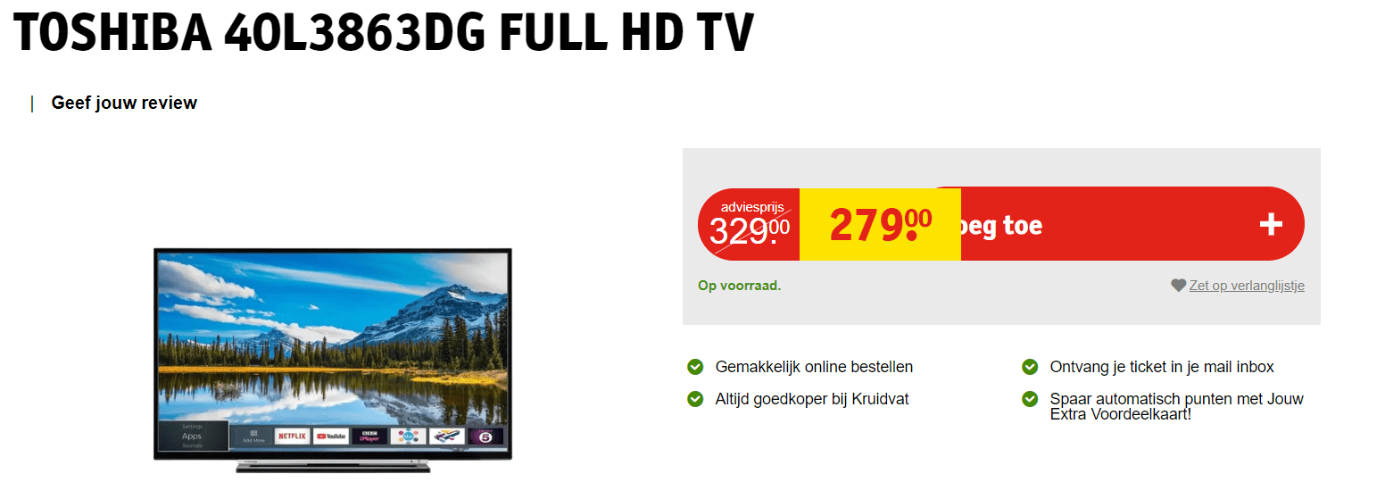 Toshiba 40L3863DG Full-HD Smart TV voor €223,20 Aanbiedingen Enlarged image