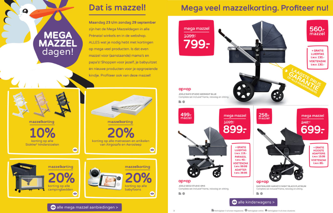 Mega Mazzeldagen met hoge kortingen bij Prenatal Aanbiedingen Enlarged image