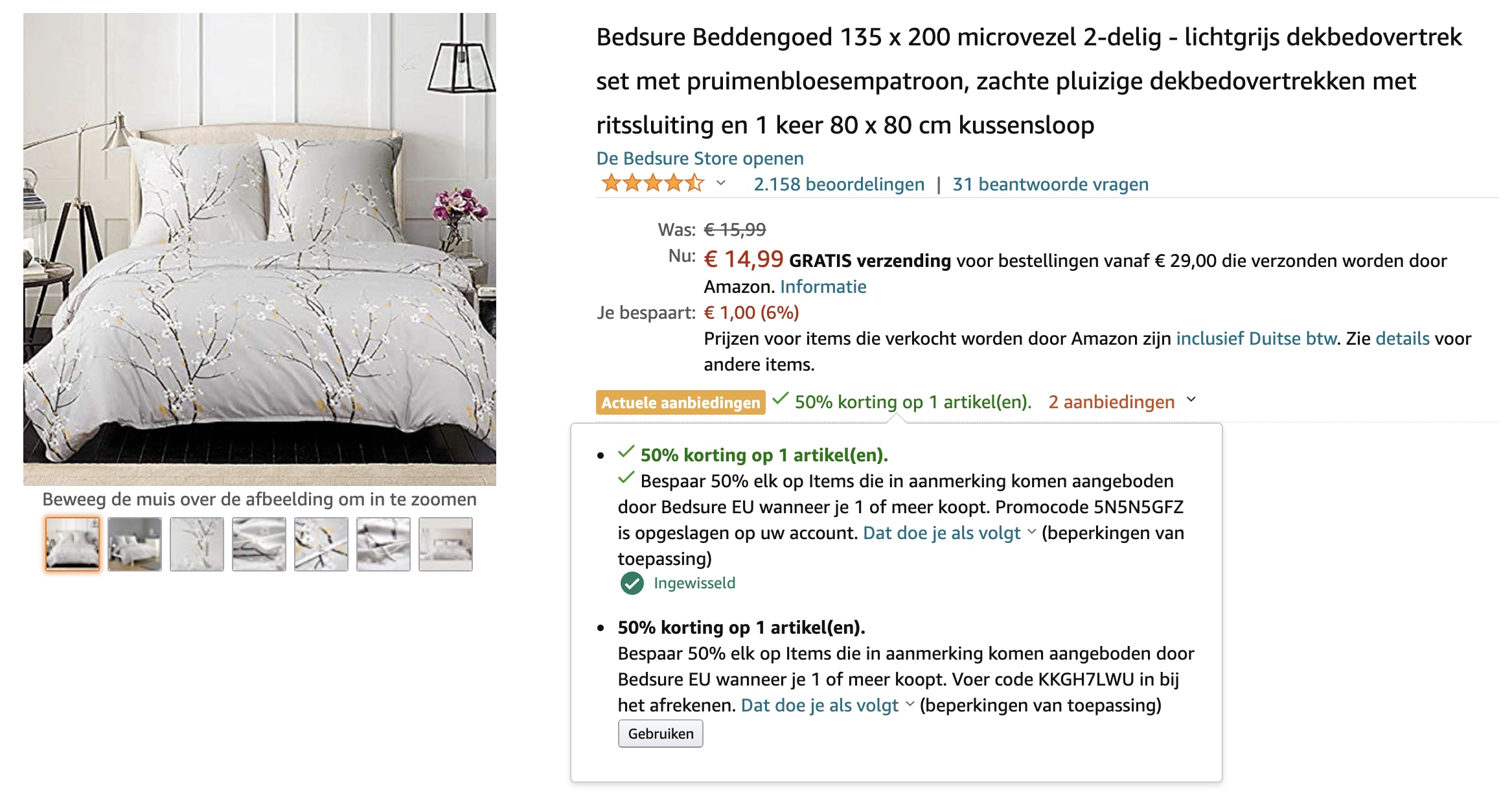 Dekbedovertrekken (microvezel) vanaf €7,49 per stuk Aanbiedingen Enlarged image