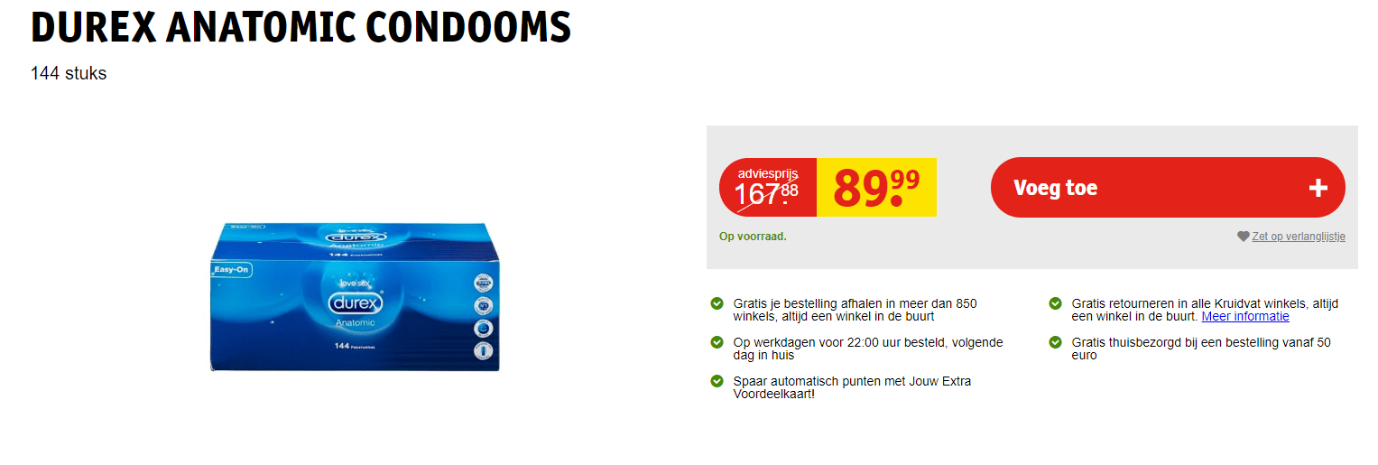 Durex Anatomic Condooms - 144 stuks voor €89,99 Aanbiedingen Enlarged image