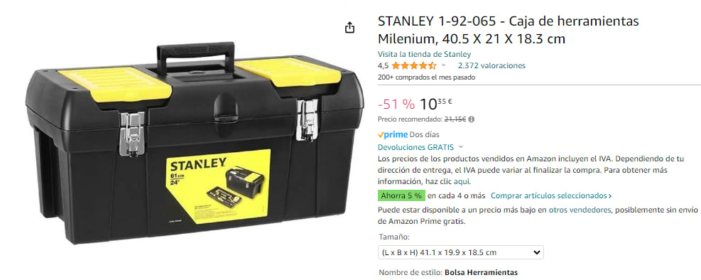 Caja para Herramientas Milenium con cierres metálicos · Stanley · El Corte  Inglés