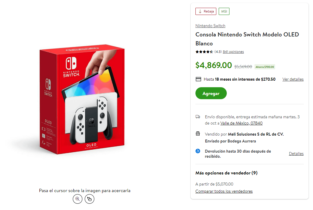 CONSOLA NINTENDO SWITCH MODELO OLED JOY-CON BLANCA – Gameplanet