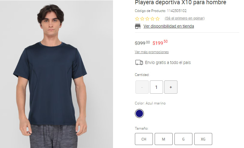 Playera deportiva X-10 para hombre