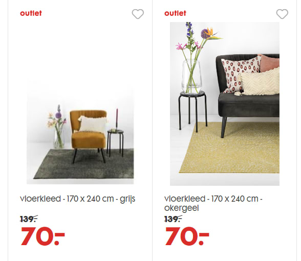 Vloerkleden voor €70 per stuk Aanbiedingen Enlarged image