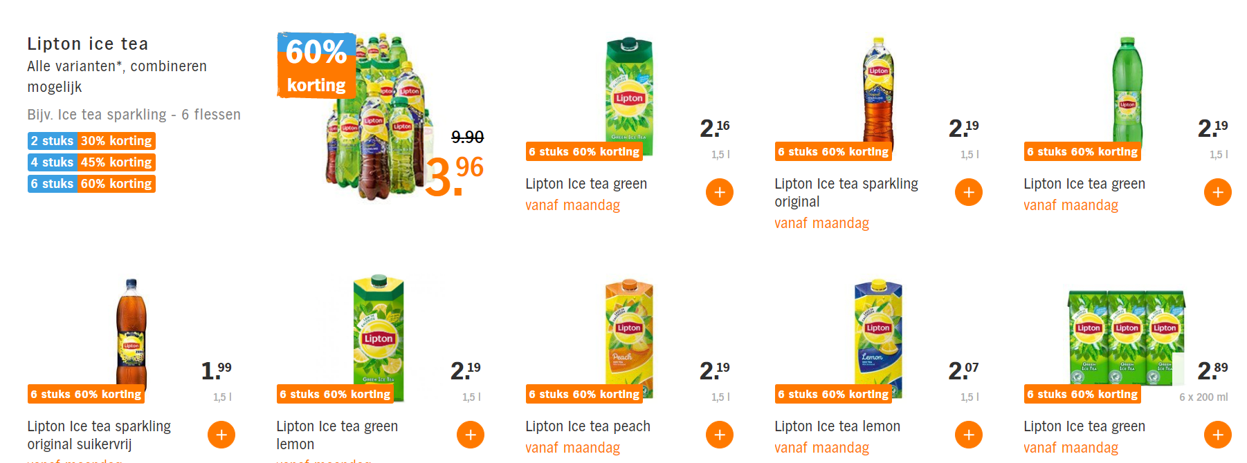 Tot 60% stapelkorting op alle Lipton Ice Tea Aanbiedingen Enlarged image