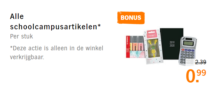 Alle schoolcampusartikelen voor €0,99 Aanbiedingen Enlarged image